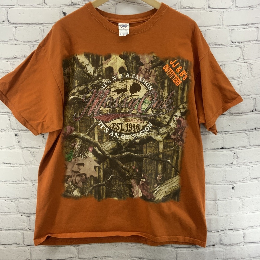 Delta T Shirt‎ Sz XL Mossy Oak Orange Camo Hunting